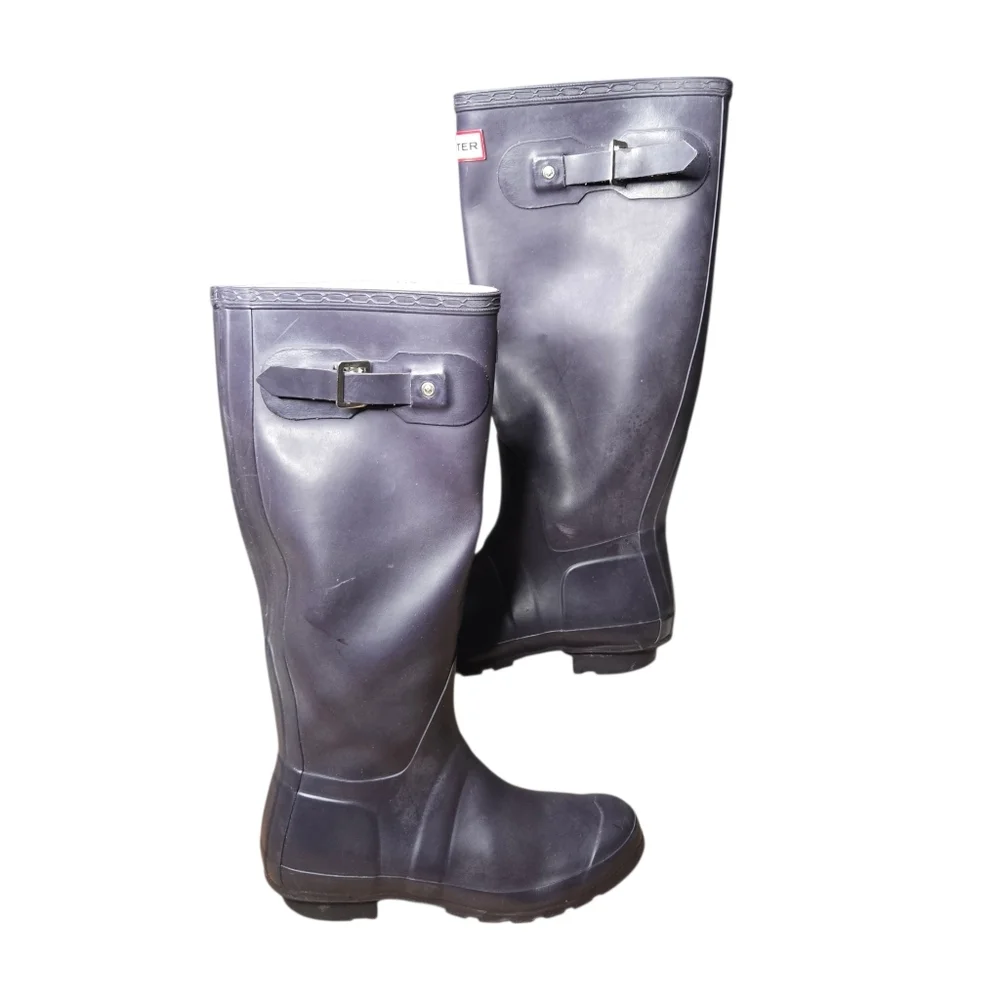 Hunter Womens Purple Waterproof Rubber Original Tall Rain Boots Size 7